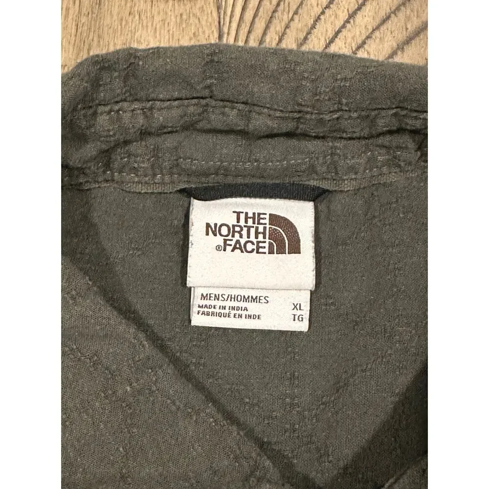 The North Face Men's Green Short Sleeve Button-Down Shirt Size XL Cotton Hemp